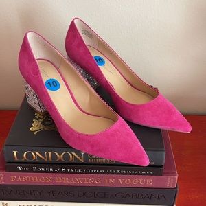 Betsey Johnson Fuscia Stacked Pump - NWT
